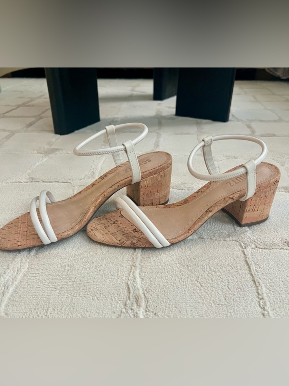 SCHUTZ GIMENEZ MID DELUXE NAPPA SANDAL Block Heel